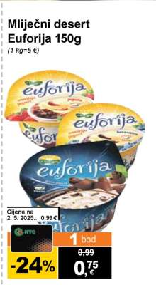 Mliječni desert Euforija 150g