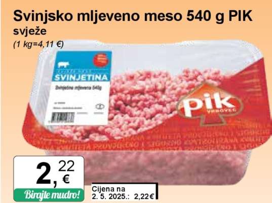 Svinjsko mljeveno meso 540 g PIK svježe