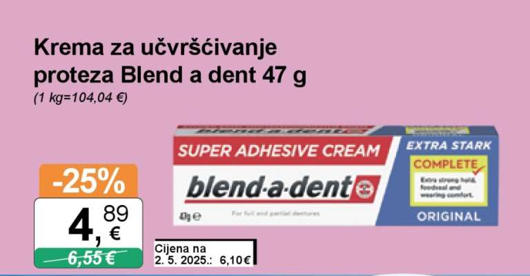 Krema za učvršćivanje proteza Blend a dent 47 g