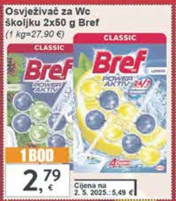Osvježivač za Wc školjku 2x50 g Bref