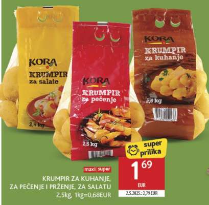 KRUMPIR ZA KUHANJE, ZA PEČENJE I PRŽENJE, ZA SALATU