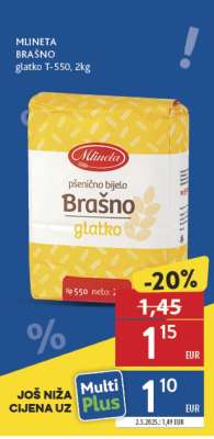 MLINETA BRAŠNO glatko, T-550, 2kg