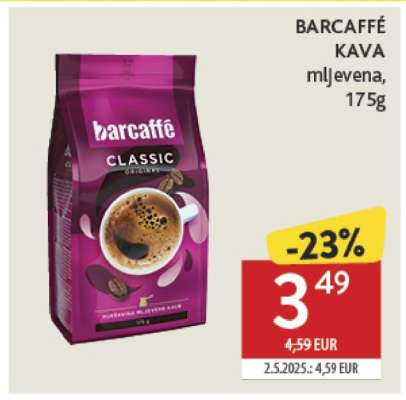 BARCAFFÉ KAVA mljevena, 175g