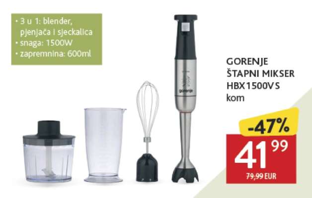 GORENJE ŠTAPNI MIKSER HBX1500VS