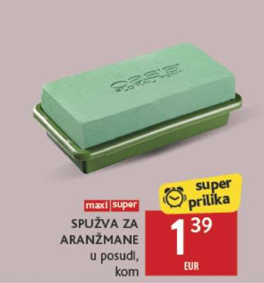 SPUŽVA ZA ARANŽMANE u posudi, kom