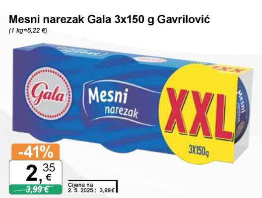Mesni narezak Gala 3x150 g Gavrilović