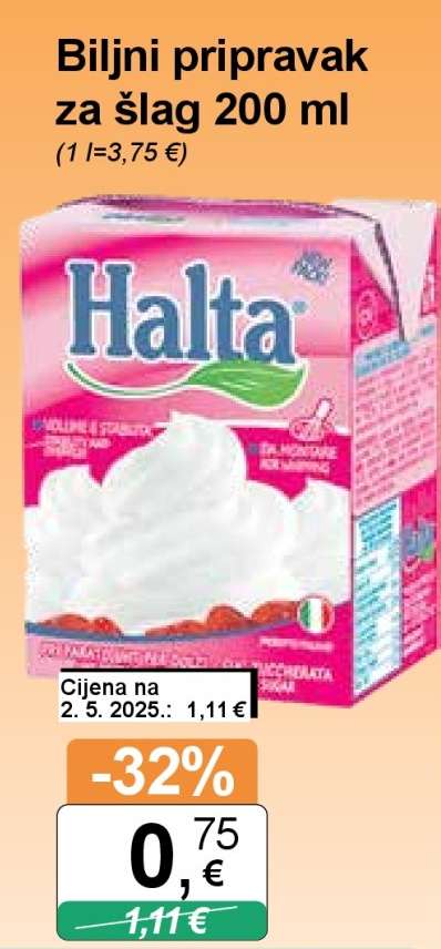 Biljni pripravak za šlag 200 ml