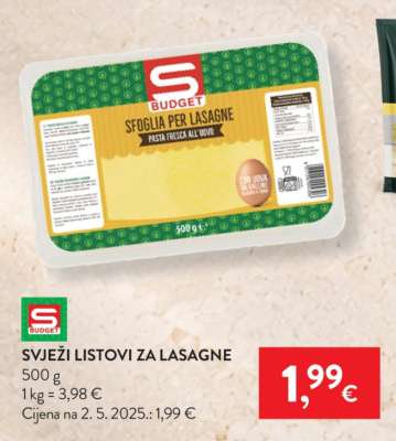 SVJEŽI LISTOVI ZA LASAGNE