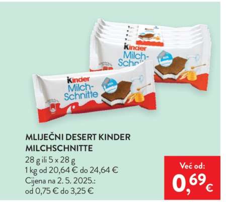 Mliječni desert Kinder Milchschnitte
