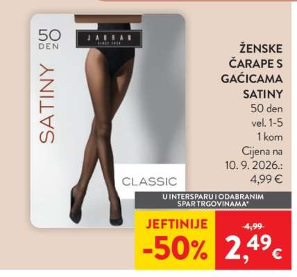 Ženske čarape s gaćicama Satiny