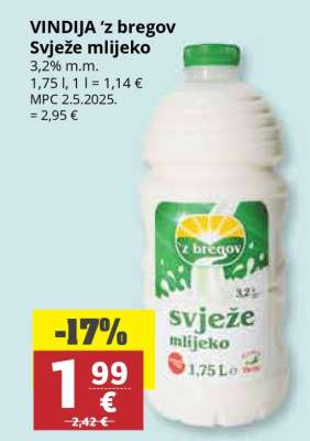 VINDIJA 'z bregov Svježe mlijeko