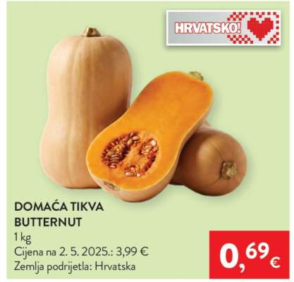 Domaća tikva Butternut