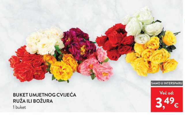 BUKET UMJETNOG CVIJEĆA RUŽA ILI BOŽURA