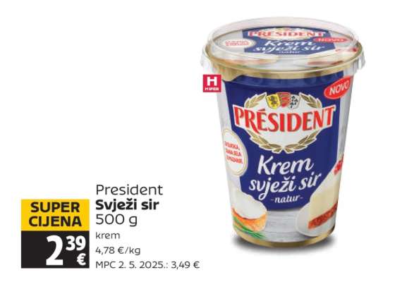 PRESIDENT Svježi sir