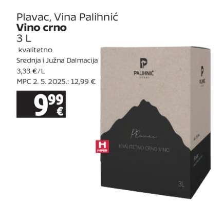 Plavac, Vina Palihnić Vino crno
