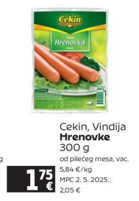 Cekin, Vindija Hrenovke