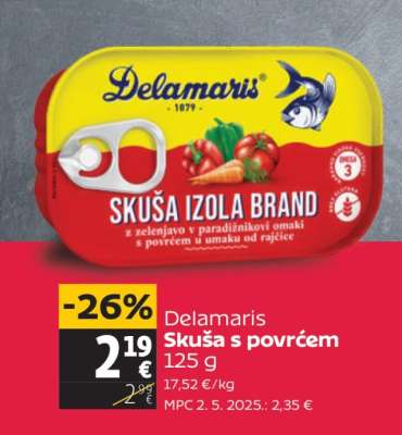 Delamaris Skuša s povrćem 125 g