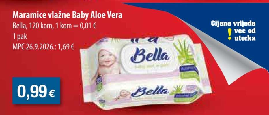Maramice vlažne baby aloe vera