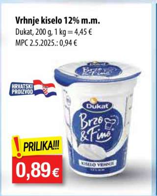 Vrhnje kiselo 12% m.m.