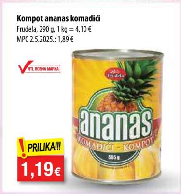 Kompot ananas komadići