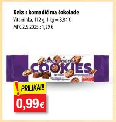 Keks s komadićima čokolade