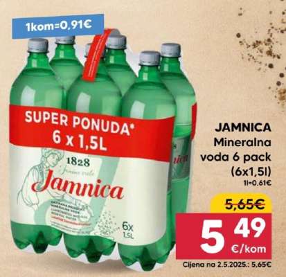 JAMNICA Mineralna voda 6 pack (6x1,5l)