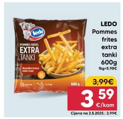 LEDO POMMES FRITES extra tanki, 600g