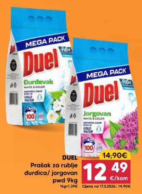 Duel Prašak za rublje đurđica/jorgovan pwd 9kg