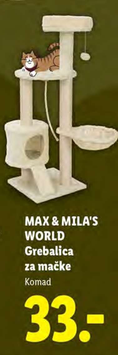 MAX & MILA'S WORLD Grebalica za mačke