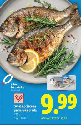 Svježa očišcena jadranska orada