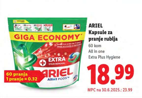 ARIEL KAPSULE ZA PRANJE RUBLJA