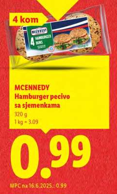MCENNEDY Hamburger pecivo sa sjemenkama
