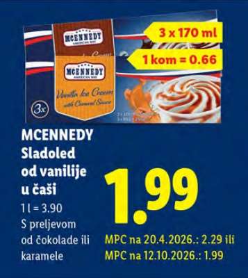 MCENNEDY Sladoled od vanilije u čaši