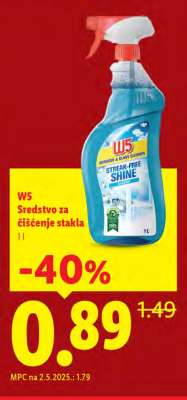 W5 Sredstvo za čišćenje stakla