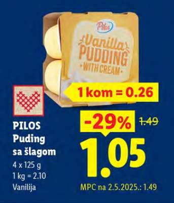 Pilos Puding sa šlagom