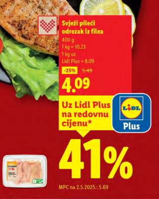 Svježi pileći odrezak iz filea