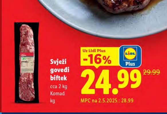 Svježi govedi biftek