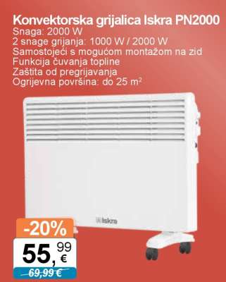 Konvektorska grijalica Iskra PN2000