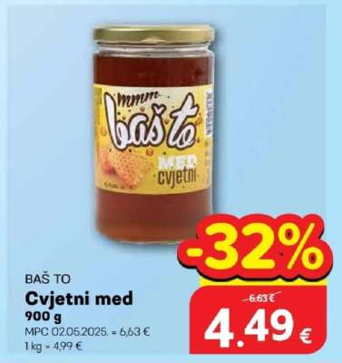 BAŠ TO Cvjetni med 900 g