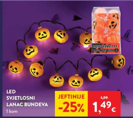 LED svjetlosni lanac bundeva