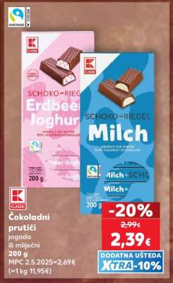 Čokoladni prutići jagoda ili mliječni