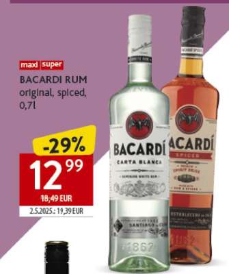BACARDI RUM original, spiced, 0,7l