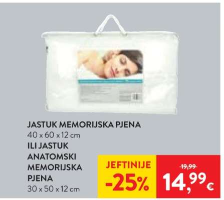 Jastuk Memorijska Pjena