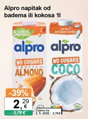 Alpro napitak od badema ili kokosa 1l