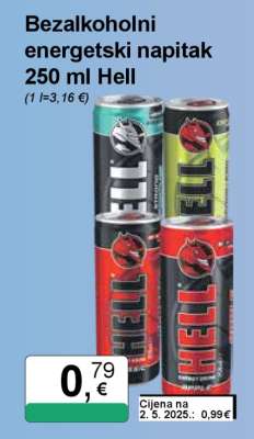 Bezalkoholni energetski napitak 250 ml Hell