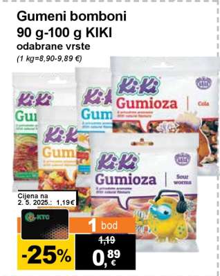 Gumeni bomboni 90 g - 100 g KIKI