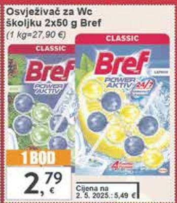 Osvježivač za Wc školjku 2x50 g Bref