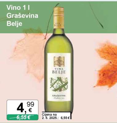 Vino 1 l Graševina Belje