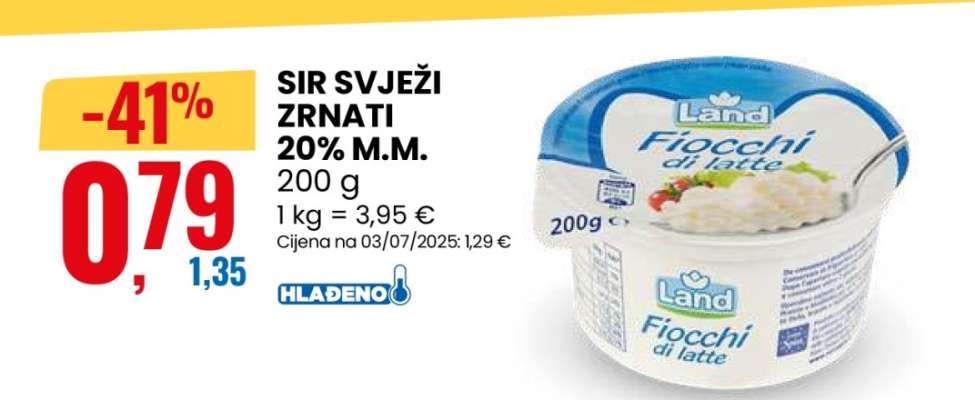 SIR SVJEŽI ZRNATI 20% M.M.