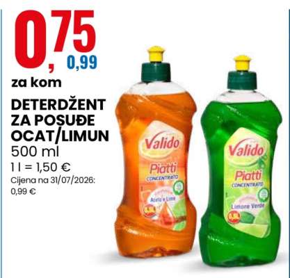 DETERDŽENT ZA POSUĐE OCAT/LIMUN